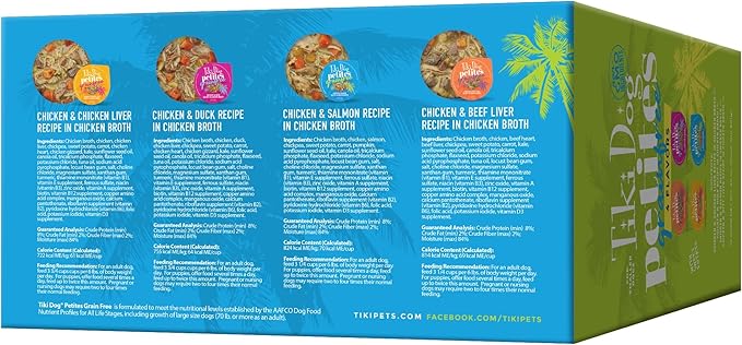 Tiki Dog Petites Grain Free, Variety Pack, Nutrient Dense Meat, Wet Dog Food for Small Breed Dogs and All Life Stages, 3 oz. Cans, Pack of 10