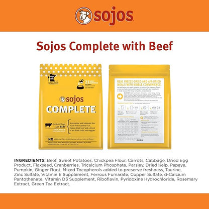 SOJOS Complete Beef Recipe Dehydrated Dog Food, 1.75 lb, Yellow