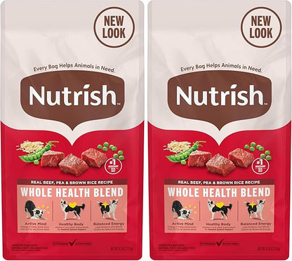 Rachael Ray Nutrish Dry Dog Food, Real Beef, 6 Pounds | Premium Natural | Added Vitamins & Minerals | Brown Rice Recipe | Pack of 2