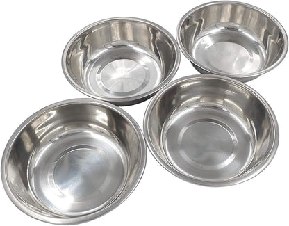 Stainless Steel Dog & Cat Bowls - 4-Pack