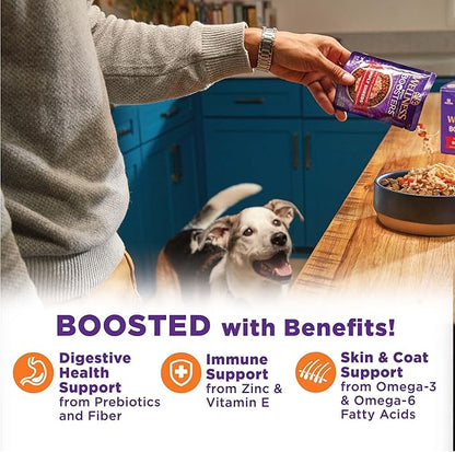 Wellness Bowl Boosters Hearty Topper Wet Dog Food for Small, Medium, and Large Breeds, Grain Free, Natural, Turkey and Sweet Potatoes Recipe, 5.5 oz, Pack of 12