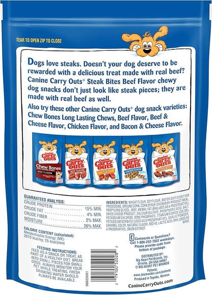 Canine Carry Outs Dog Treats, Steak Bites, 22.5 Ounce (Pack of 4), Made with Real Beef