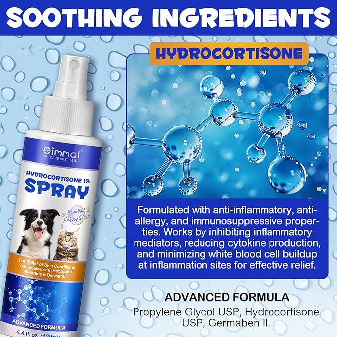 ALIVO Hydrocortisone Spray for Dogs & Cats - Itch Relief Spray & Hot Spot Treatment for Dogs, Supports Irritated Dry Itchy Skin & Skin Allergies, Skin Infections & Irritations Relief - 120ml / 4 oz