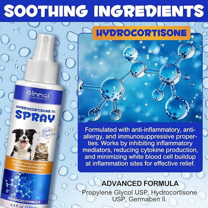 ALIVO Hydrocortisone Spray for Dogs & Cats - Itch Relief Spray & Hot Spot Treatment for Dogs, Supports Irritated Dry Itchy Skin & Skin Allergies, Skin Infections & Irritations Relief - 120ml / 4 oz