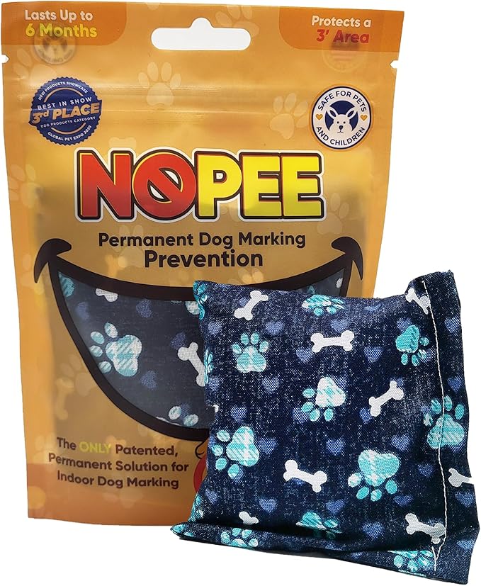 Dog Marking Prevention Product – Dog Pee Deterrent Indoor – Dog & Puppy Potty Training Aids– Long-Lasting Dog Pee Stopper Bag, Pet & Child Safe, No Sprays, 6 Months Protection - Blue Bone Paws