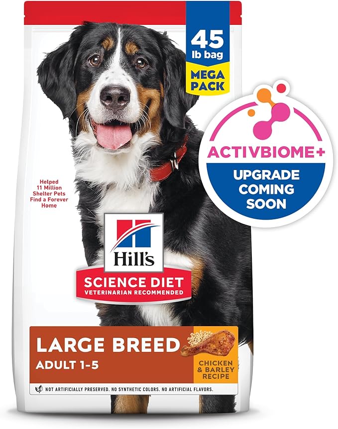 Hill's Science Diet Adult 1-5 Large Breed Dry Dog Food, Chicken & Barley, 45 lb. Bag