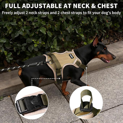 Tactical Dog Harness for Large Dogs,No Pull Military Dog Vest with Handle,Reflective Heavy Duty Pet Harness for Walking Hiking Training L