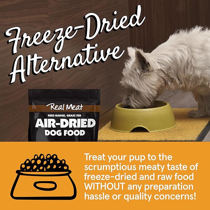 TRMC Real Meat Air Dried Dog Food w/Real Venison - 5lb Bag of USA-Crafted Grain-Free Real Meat Dog Food Sourced from Free-Range, Grass-Fed Venison - All Natural, High Protein