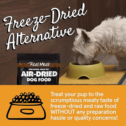 TRMC Real Meat Air Dried Dog Food w/Real Venison - 5lb Bag of USA-Crafted Grain-Free Real Meat Dog Food Sourced from Free-Range, Grass-Fed Venison - All Natural, High Protein