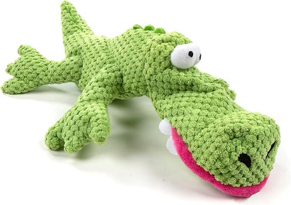 TrustyPup Tough 'N Fun Checker Gator Squeaky Plush Dog Toy, Chew Guard Technology - Green, Large (71147)