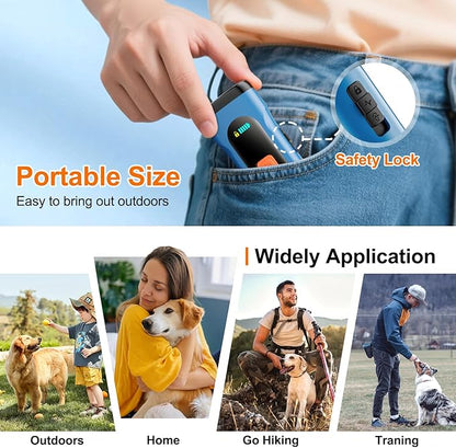 Dog Bark Deterrent Devices Anti Barking Device for Dogs Ultrasonic Bark Stopper Portable Dog Training Tool Indoor Outdoor Up to 50ft Correct Bad Behavior of Own or Neighbor's Dog (Blue)