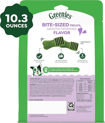 Greenies Anytime Bites Dog Treats, Blueberry Flavor, Dog Training Treats, 10.3 oz. Bag