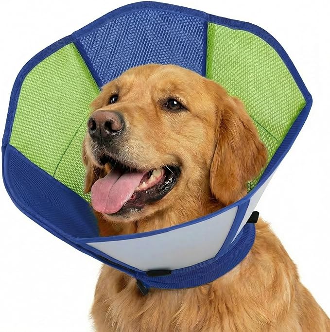 Dog Cones for Large Dogs, Soft Cone for Dogs to Stop Licking, Adjustable Dog Cone Collar Alternative After Surgery for Wound Care, Spay, Neuter, Blue XL