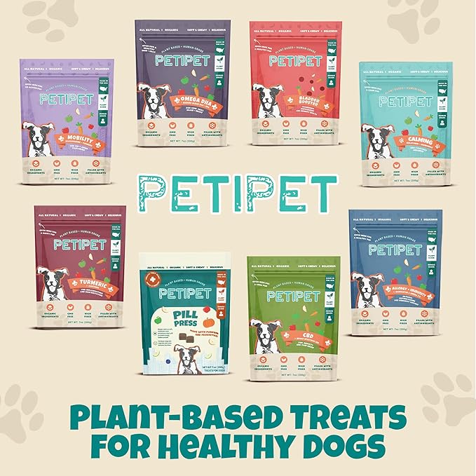 Petipet Bladder Booster Cranberry Supplement for Dogs - Helps Support Urinary Tract, Bladder, Kidney Health - Dog UTI Treatment - Vegan Dog Treats Made with Cranberry Extract Real Fruit and Vegetables