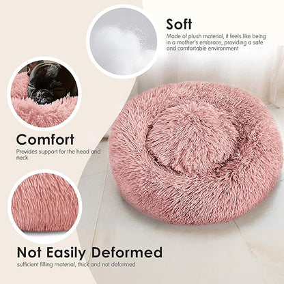 Extra Large Dog Beds, 36 Inch Human Dog Anxiety Relief Comfort Bed, Indestructible & Chew Proof Pet Beds (Pink)