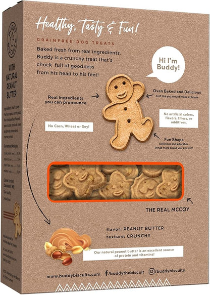 Buddy Biscuits 14 oz. Box of Grain-Free Crunchy Dog Treats Made with Natural Peanut Butter