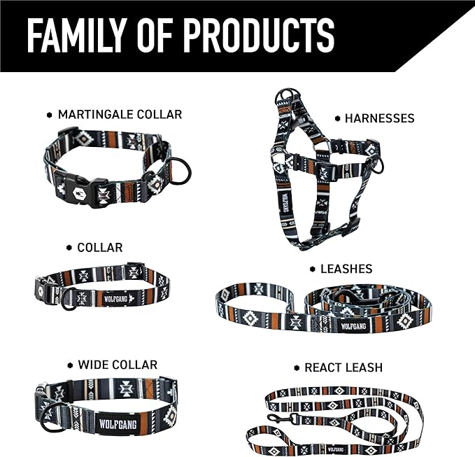 Wolfgang Heavy Duty Adjustable Dog Harness, Pull-Tested to Over 800 lbs for Walking & Training, NewMoon Print, Small