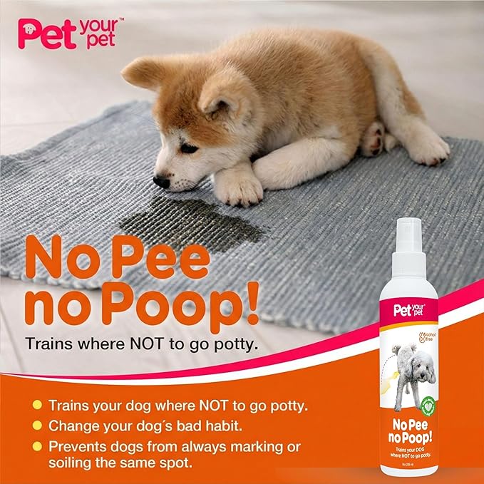 Dog Potty Training Spray No Pee No Poop, 8 Fl Oz, Non Toxic Spray for Dogs Only, Natural Pee Deterrent, Prevents Urine Marking and Pooping, Indoor Outdoor House Training Aid