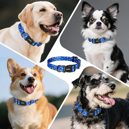 Kazazoo Dog Collar Cute and Soft Nylon Puppy Collar for Boy and Girl, Adjustable Dog Collars for Small Medium Dogs, Blue Sky-S