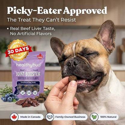 healthybud Hip and Joint Dog Treats - Soft Beef Liver Bites for Dogs of All Ages - 4.6oz