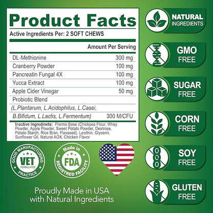 Grass Burn Spot Chews - Dog Urine Neutralizer for Lawn - 120 Grass Green Treats, Rocks - Pee Grass Spot Saver Caused by Dog Urine - Probiotics - Digestive Enzymes - Made in USA