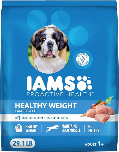 IAMS Proactive Health, Dry Dog Food, Adult Dog Food Dry Recipe for Healthy Weight, with Chicken, 29.1 lb. Bag
