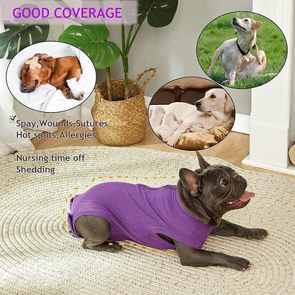 Recovery Suit for Dogs,Dog Cone Alternative Zipper Surgery Suit Female Spay,Soft Dog Surgery Suit for Anti Licking,Breathable Surgical Suit for Dogs Female Spay