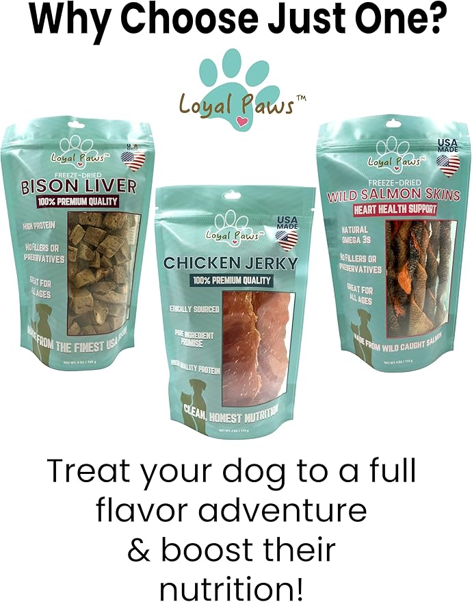 Freeze Dried Bison Liver Dog Treats, Single Ingredient, USA Made, High Protein, Grain Free, All Natural, High-Value Training Treats for Dogs, 6 oz
