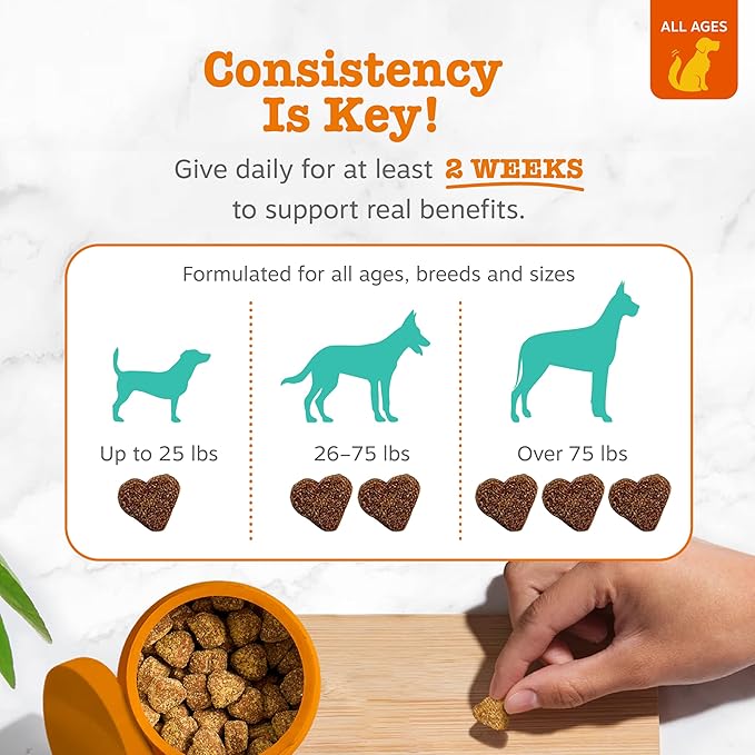 Zesty Paws Calming Chews for Dogs - for Everyday Stress, Relaxation, Composure, and Separation Peanut Butter 50 Count