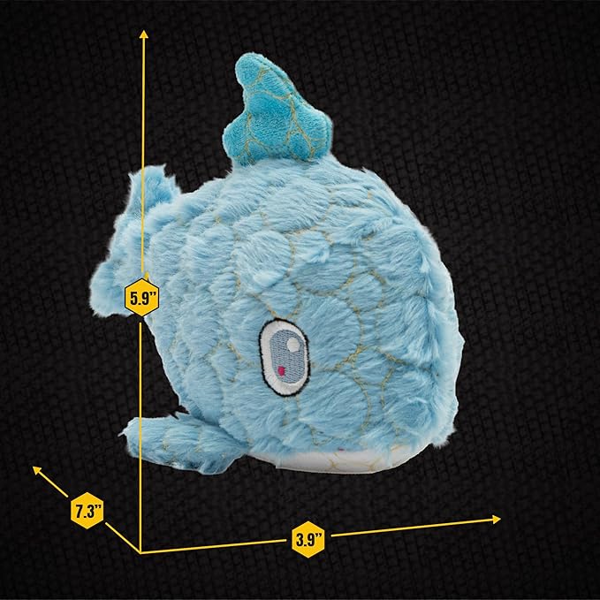 Bite Force - Durable & Strong Dog Toy Blue Whale with Squeaker, Kevlar-Reinforced Seams for Aggressive chewers- Blue.