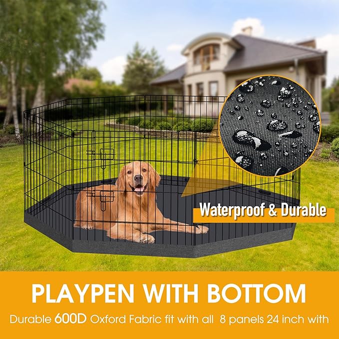 Dog Pen Pet Playpen Dog Fence Bottom Pad Indoor Foldable Metal Wire Exercise Puppy Play Yard Pet Enclosure Pad Outdoor (Only Bottom Pad, Playpen Not Included)