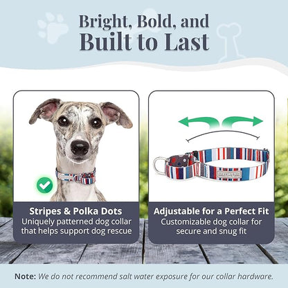 Lucky Love Dog - Adjustable Dog Collar with Easy Click Buckle for Medium, Durable, & Comfortable for Male & Female Dogs, Pet Collar for Puppies & Adult Dogs - Linus Martingale, Medium