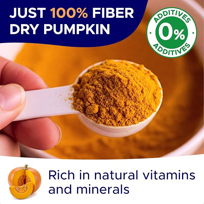 Pumpkin Powder for Dogs - 8oz Powdered Supplement High Fiber for Dogs Stool Softener - Treat Diarrhea, Constipation, Upset Stomach, Food Sensitivity - Improve Digestion - PET_Supplies