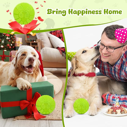 Indestructible Squeaky Dog Balls for Aggressive Chewers, Interactive Dog Toys to Keep Them Busy, Dog Chew Toys for Aggressive Chewers, Rubber Squeaky Balls for Dogs to Relieves Anxiety