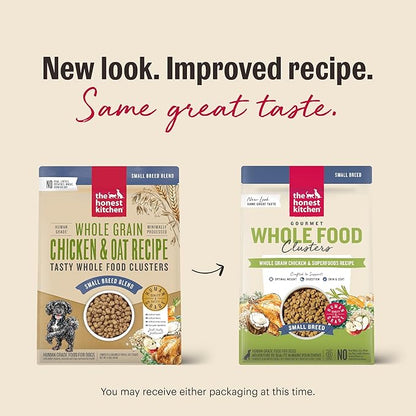 The Honest Kitchen Whole Food Clusters Small Breed Whole Grain Chicken Dry Dog Food,4 lb Bag,(Pack of 2)