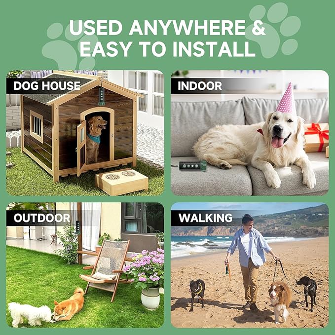 BOKKY 6-in-1 Anti Barking Device for Dogs with 3X Sonic Emitters Convertible Waterproof Dog Bark Deterrent of 4 Heads Up to 32FT Long - Safe for Dogs Training - Indoor & Outdoor