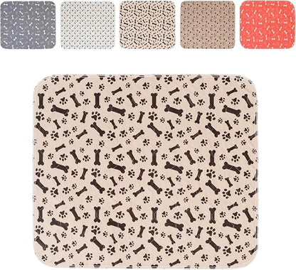 Puppy Pads with Pheromones,Forever Pad,Washable Pee Pads for Dogs,Reusable Pee Pads for Dogs,Waterproof and Leak-Proof,Non-Slip Base Training Pads Suitable for Home and Dog Crates(Brown Bones,S)