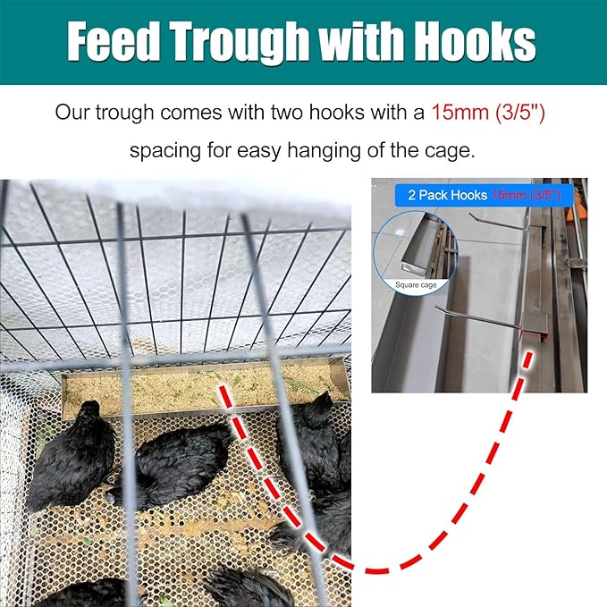 Animal Water Trough Outdoor 8 15 23 35 39 in, Pigeon Chicken Duck Goose Rabbits Hay Feeder, Stainless Steel Small Feeding Trough Set for Livestock/Poultry(H 7cm(2 3/4"),L 60cm (23 3/5"))