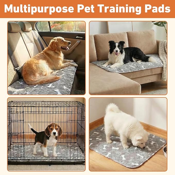 Puppy Pads with Pheromones,Forever Pad,Washable Pee Pads for Dogs,Reusable Pee Pads for Dogs,Waterproof and Leak-Proof,Non-Slip Base Training Pads Suitable for Home and Dog Crates(White,M)