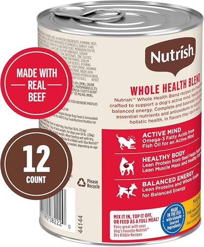 Nutrish Real Beef & Veggies Recipe Whole Health Blend Chunks in Gravy Wet Dog Food,13 oz. Can,Packaging May Vary (Rachael Ray),(Pack of 24)
