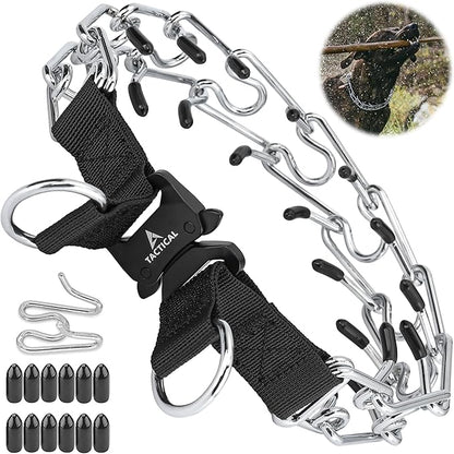 DEYACE Quick Release Dog Training Collar Adjustable Stainless Steel Collar for Small Medium Large Dog (Black, XL Neck Girth 16.9"-22.2")