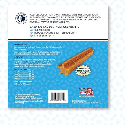 American Kennel Club Dentacare Yogurt and Peanut Butter Dental Dog Treats, Naturally Flavored, Good for Dog Dental Health, 20 Count