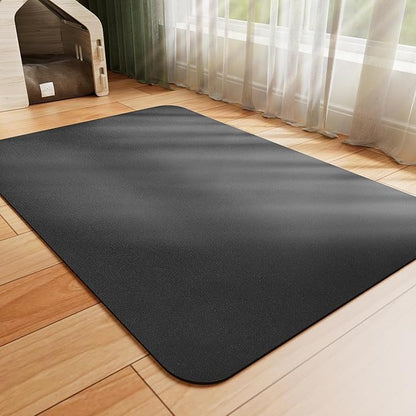 HotLive Dog Food Mat - Absorbent Cat Mat for Food and Water, No Stains Pet Feeding Bowl Mat, Easy to Clean Pet Placemats, Quick Dry Dog Water Dispenser Mat for Messy Drinkers | Black 12"x 19"