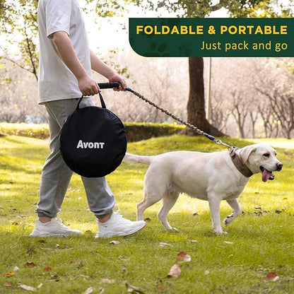 Avont Portable Dog Cat Playpen, Foldable Pop Up Pet Play Pen Travel Crate with Floor and Mesh Door Top for Indoor Outdoor Collapsible Tent Cage -M, Orange
