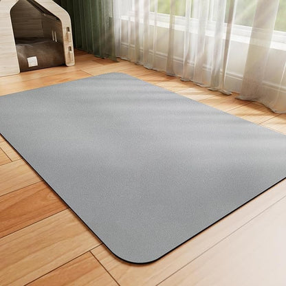 HotLive Dog Food Mat - Absorbent Cat Mat for Food and Water, No Stains Pet Feeding Bowl Mat, Easy to Clean Pet Placemats, Quick Dry Dog Water Dispenser Mat for Messy Drinkers | Grey 18"x 28"