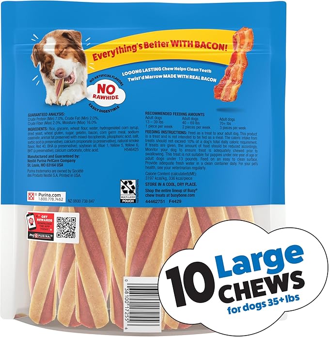 Purina Busy With Beggin' Dog Treats, Twist'd - 10 Count (Pack of 1)