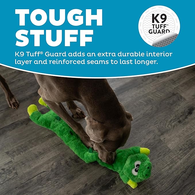 Outward Hound Longidudes Gator Long Crinkly & Squeaky Dog Toy, Green