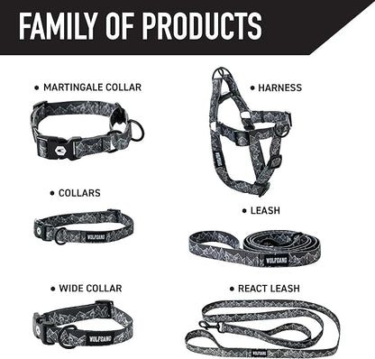 Wolfgang Heavy Duty Martingale Dog Collar with Quick Release Nylon Buckle for Walking & Training, WolfMountain Print, Small