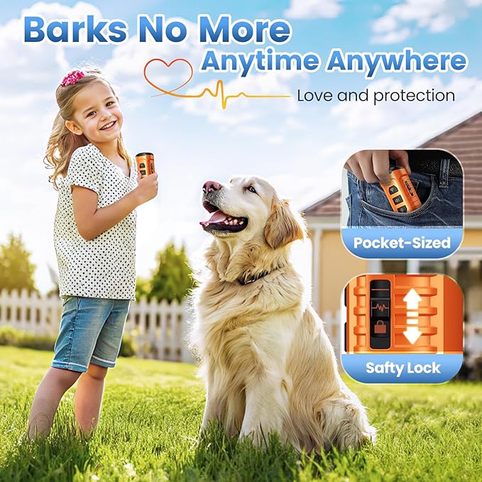 Dog Bark Deterrent Device 3X Anti Barking Device for Dogs, 5 Modes Stop Neighbors Dog Barks No More Safe for All Dogs 50FT Bark Control Indoor Outdoor with Flashlight,Dog Training Device