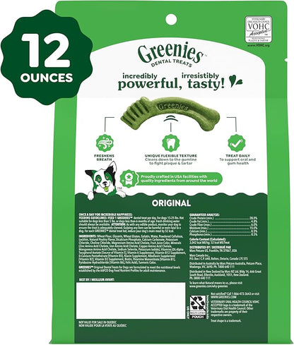 Greenies Veterinarian-Recommended Adult Natural Dental Dog Treats Petite Size, Dog Dental Chews, Original Flavor, 12 oz. Pack, 20 Count